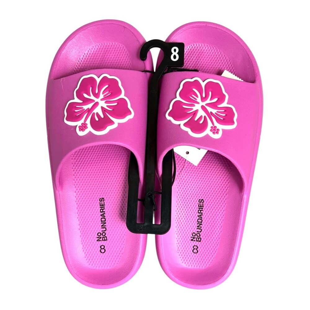 No Boundaries Pink Comfort Slide Sandals  Size 8  NWT  Chunky  Water Friendly